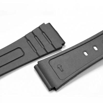 Imagem de Pulseira para Relógio Compatível com Clássico Vintage Casio F91w F94w F105w F106w Borracha Preto Completa com Fivela