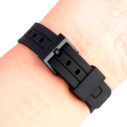 Imagem de Pulseira para Relógio Compatível com Clássico Vintage Casio F91w F94w F105w F106w Borracha Preto Completa com Fivela
