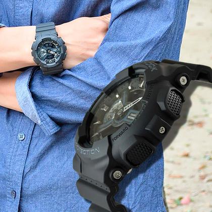 Imagem de Pulseira para Relógio Compatível com Gshock GA100 GA120 Borracha Preto Completa Com Fivela