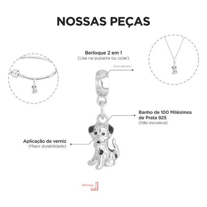 Imagem de Pulseira Pata Cachorro Berloque Banhado a Prata 925