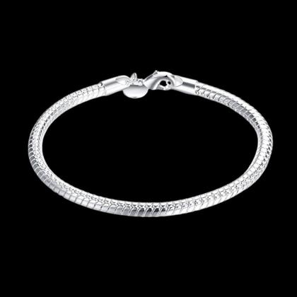 Imagem de Pulseira prata 925 masculina rabo de rato 3mm