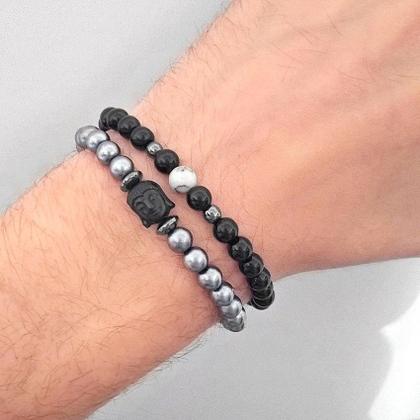 Imagem de Pulseira Preta Masculina Corda Regulável Gafeno