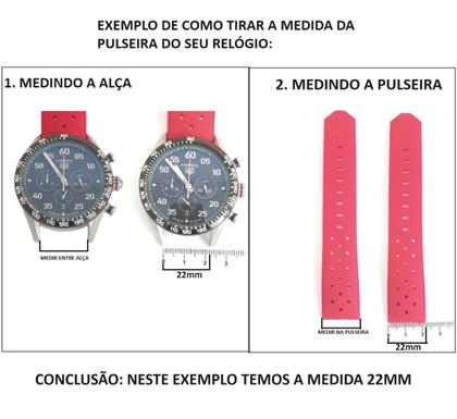 Imagem de Pulseira Relógio Aço Dourada 20mm, Botão lateral no Fecho.LC129