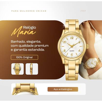 Imagem de Pulseira + relogio aco inox feminino banhado + colar brincos strass social pingente ponteiro dourado presente casual