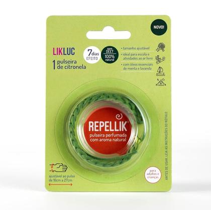 Imagem de Pulseira repelente de Citronela Repellik Proteção até 7 dias