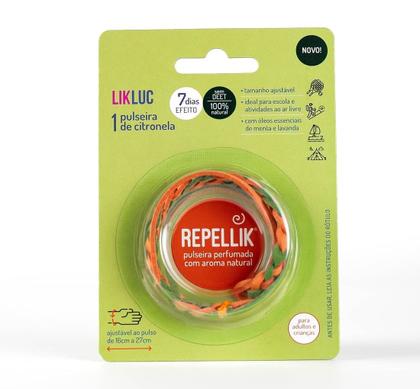 Imagem de Pulseira repelente de Citronela Repellik Proteção até 7 dias