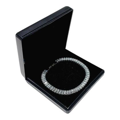 Imagem de Pulseira Riviera Zirconia Retangular Cravejada Aço