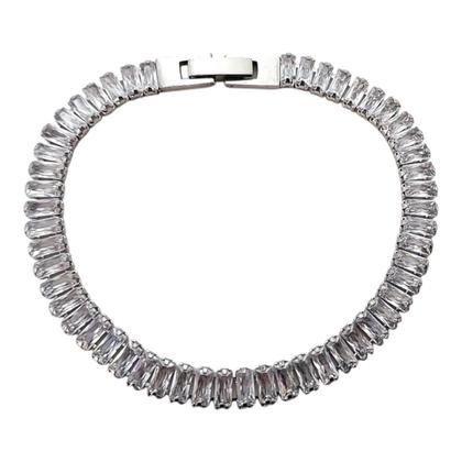 Imagem de Pulseira Riviera Zirconia Retangular Cravejada Aço