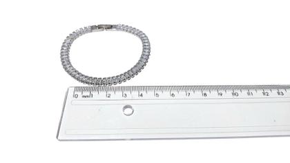 Imagem de Pulseira Riviera Zirconia Retangular Cravejada Aço