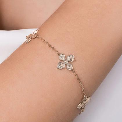 Imagem de Pulseira rommanel banhado ouro 18k flores 552208