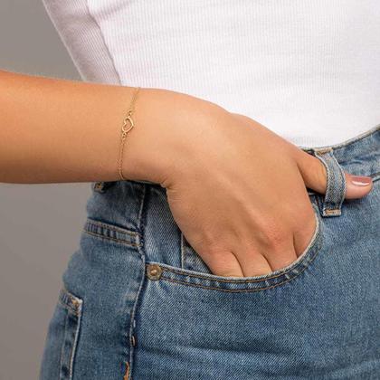 Imagem de Pulseira Rommanel Banhado Ouro Coração Vazado