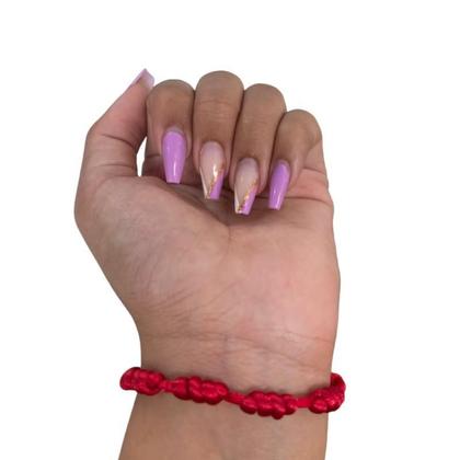 Imagem de Pulseira Sete Nós Vermelha Kabbalah Olho Grego Cetim 30g