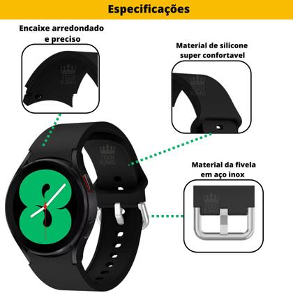 Imagem de Pulseira Silicone Com Fecho Curvado Para Watch 4 44mm