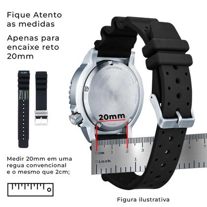 Imagem de Pulseira Silicone Compatível com Citizen PROMASTER 20mm