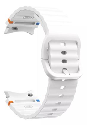 Imagem de Pulseira Silicone Compavel Com Galaxy Watch 4 5 6 7 Fe 40mm 42mm 43mm 44mm 45mm 46mm 47mm Branco