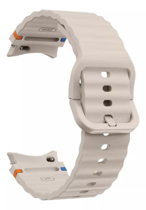Imagem de Pulseira Silicone Compavel Com Galaxy Watch 4 5 6 7 Fe 40mm 42mm 43mm 44mm 45mm 46mm 47mm Starlight
