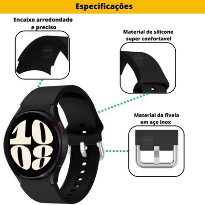 Imagem de Pulseira Silicone Fecho Redge Curvo Para Galaxy Watch6 40mm