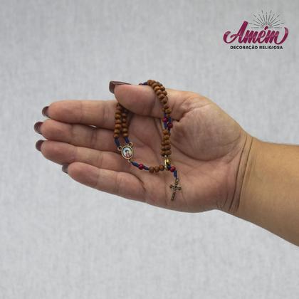 Imagem de Pulseira Terço Carlo Acutis Madeira 4 mm