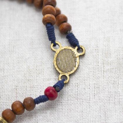 Imagem de Pulseira Terço Carlo Acutis Madeira 4 mm