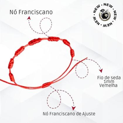 Imagem de Pulseira Vermelha De Sete 7 Nós Kabbalah Afastar O Mal
