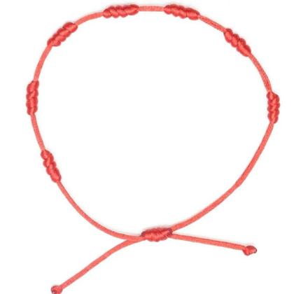 Imagem de Pulseira Vermelha De Sete 7 Nós Kabbalah Afastar O Mal