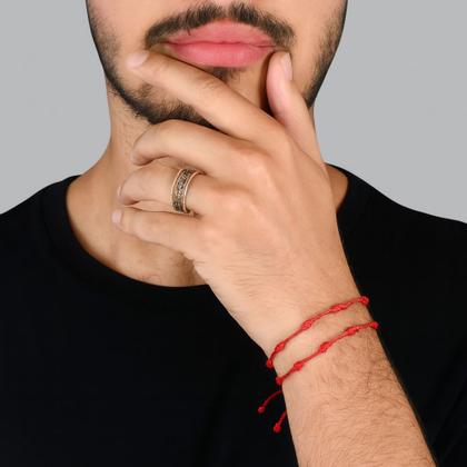 Imagem de Pulseira Vermelha Kabbalah 7 Nós Proteção kit c/02 pulseiras 7 nós pulseira da sorte Pulseira vermelha no pulso