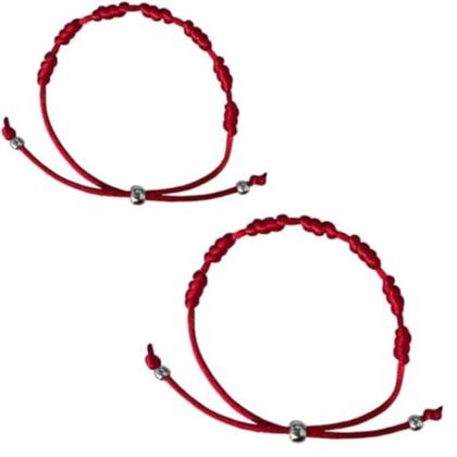 Imagem de Pulseira Vermelha Kabbalah 7 Nós Proteção kit c/02 pulseiras 7 nós pulseira da sorte Pulseira vermelha no pulso