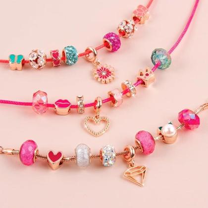 Imagem de Pulseiras De Berloques Halo Pense Rosa 28 Pçs F0152-1 - Fun 