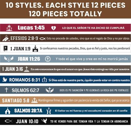 Imagem de Pulseiras de borracha Skylety Spanish Bible Verse Motivational