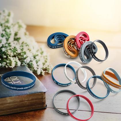 Imagem de Pulseiras de borracha Skylety Spanish Bible Verse Motivational