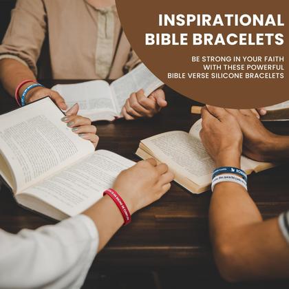 Imagem de Pulseiras de borracha Skylety Spanish Bible Verse Motivational