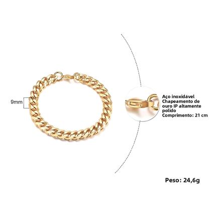 Imagem de Pulseiras De Corrente Cubana Em Aço Inoxidável Unissex 3-11mm Vnox Joias Para Pulso Masculinas E