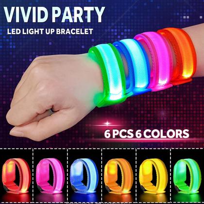 Imagem de Pulseiras LED Light Up GIFTINBOX para crianças e adultos (6 unidades)