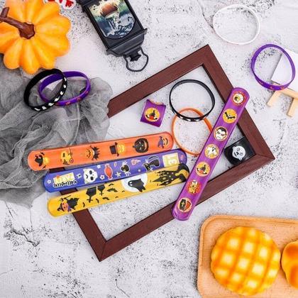 Imagem de Pulseiras Slap Garma Halloween, 96 unidades, pulseiras de borracha