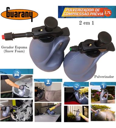 Imagem de Pulverizador De Compressão Guarany De 1,7 L Prévia Borrifador Bomba Manual Kit Bico Espuma Snow Foam