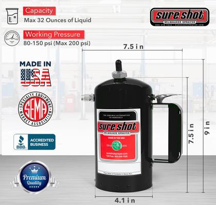 Imagem de Pulverizador de Pressão SURE SHOT A1002 950ml Recarregável de Aço EUA