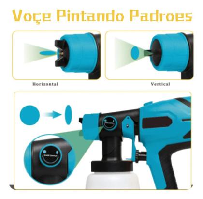 Imagem de Pulverizador de Tinta Elétrico Portátil com Mini Compressor 2 Baterias  Pintura Profissional com Alta Precisão e Autonomia