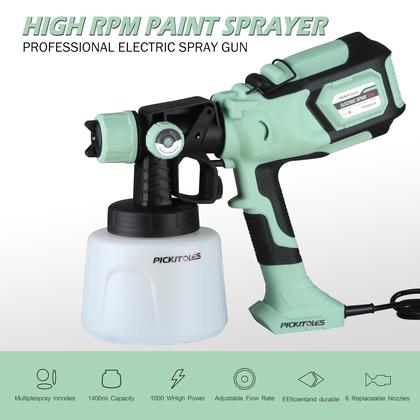 Imagem de Pulverizador de tinta PICKITOLES 1000W HVLP elétrico com tanque de 1400mL