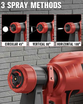 Imagem de Pulverizador de Tinta Sem Fio Houselife - Compatível com Bateria Milwaukee M18 18V - 5 Bicos de Cobre