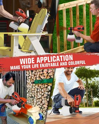 Imagem de Pulverizador de Tinta Sem Fio Houselife - Compatível com Bateria Milwaukee M18 18V - 5 Bicos de Cobre