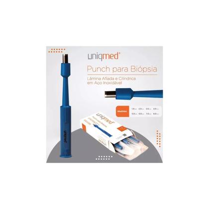 Imagem de Punch dermatologico descartavel uniqmed - kit c/ 10 8,0mm