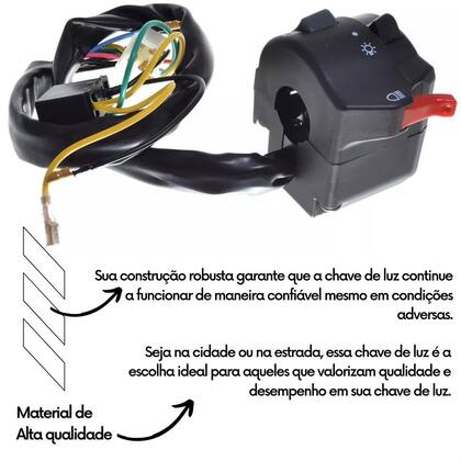 Punho Chave Luz Seta Yamaha Xtz 125 Factor Ybr 125 Buzina - Tmac