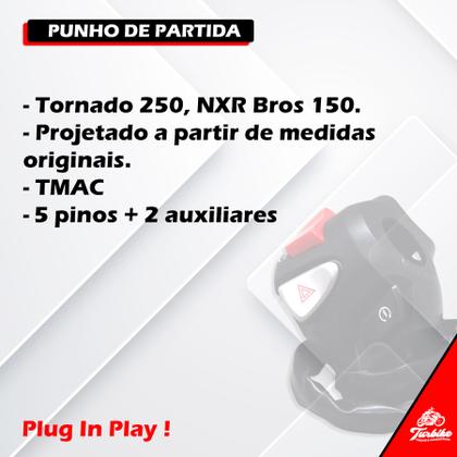 Imagem de Punho Interruptor Botão De Partida Para Bros 150 Esd 2003 Até 2008 Da Tornado 2001 Á 2005 Pra Xr250