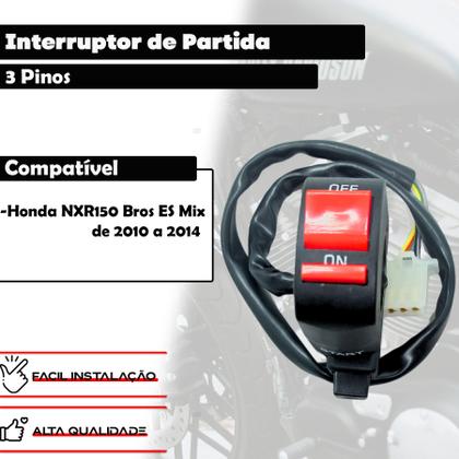 Imagem de Punho Interruptor De Partida Para Nxr 150 Bros Es Mix 2010 2011 2012 2013 2014 Pega Bobo Stop Start