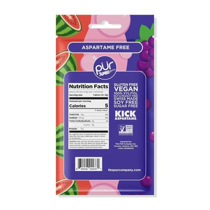 Pur Jumbo Goma Mascar S/Açucar C/Xilitol Uva/Melância - 81G Imagem de Pur Jumbo Goma Mascar S/Açucar C/Xilitol Uva/Melância - 81G