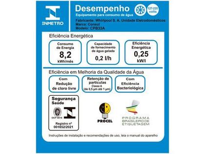 Imagem de Purificador água Consul eletrônico c/ refrigeração CPB33AB