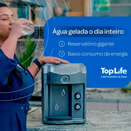 Imagem de Purificador Água Top Life Health Energy Heoxi Alcalino Ionizado Ozônio pH 9.5 Gelado 2.4Litros