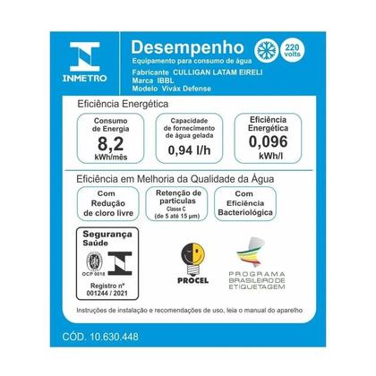 Imagem de Purificador de Água Com Compressor Viváx Defense IBBL
