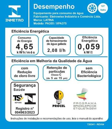 Imagem de Purificador De Água Compressor Latina Xpa375 Branco Água Quente Natural e Gelada 127V