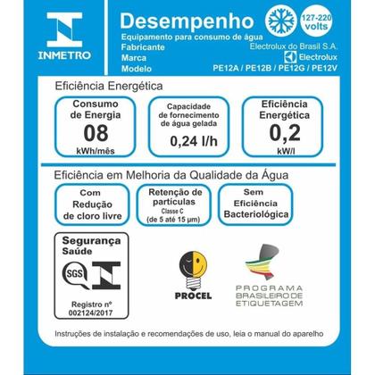 Imagem de Purificador de Água Electrolux PE12G Cinza, Bivolt